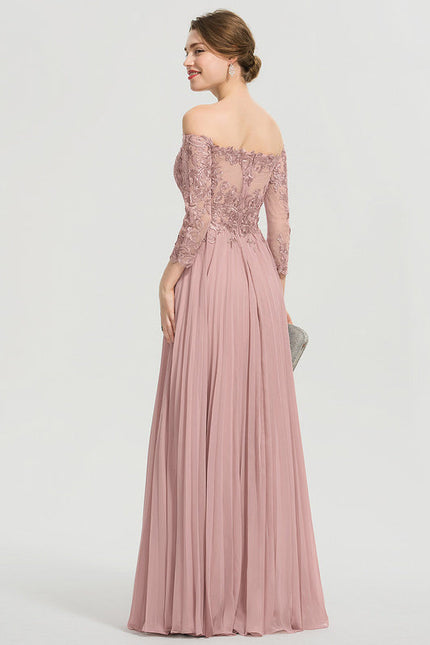 Robe Pastel Rose Épaules Dénudées Dentelle - gallery 6