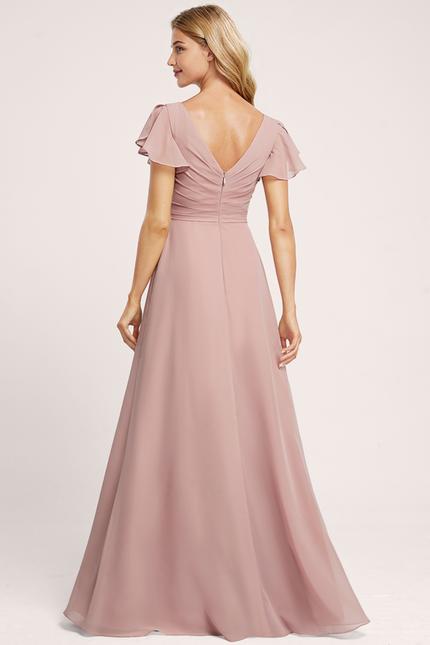 Robe Pastel Rose Demoiselle D'Honneur Élégante - gallery 4