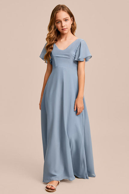 Robe Pastel Verte Col V Longueur Maxi - gallery 3