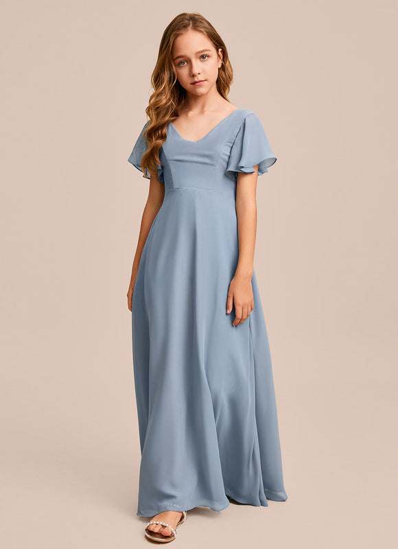 Robe Pastel Verte Col V Longueur Maxi - gallery 3