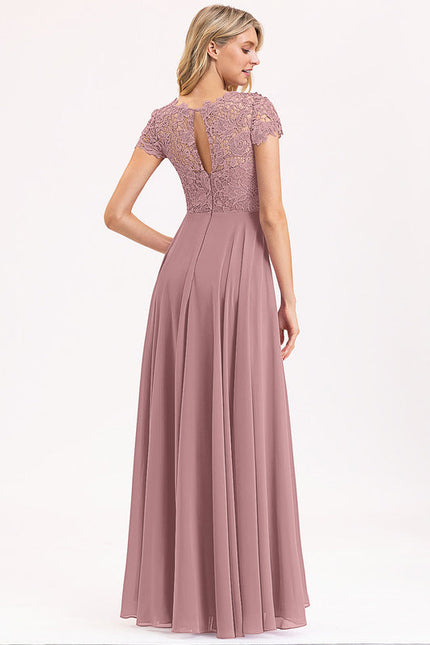 Robe Pastel Rose Demi-Saison Col Rond - gallery 1