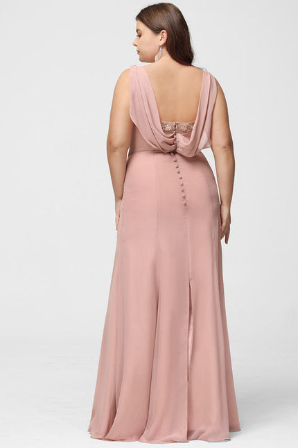 Robe Pastel Rose Sirène Col Bateau - gallery 7