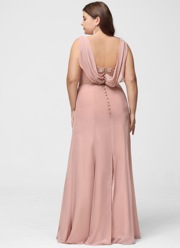 Robe Pastel Rose Sirène Col Bateau - gallery 7