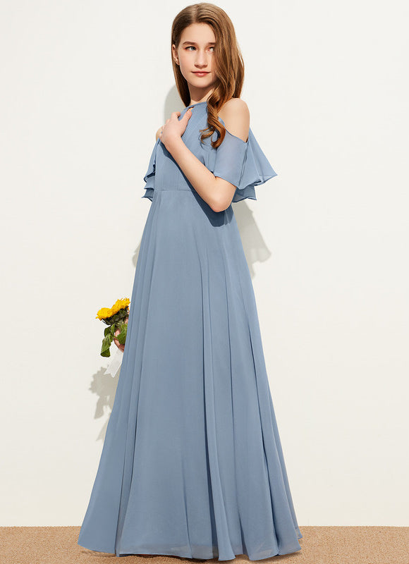 Robe Pastel Junior Rose Volants Longue - gallery 2