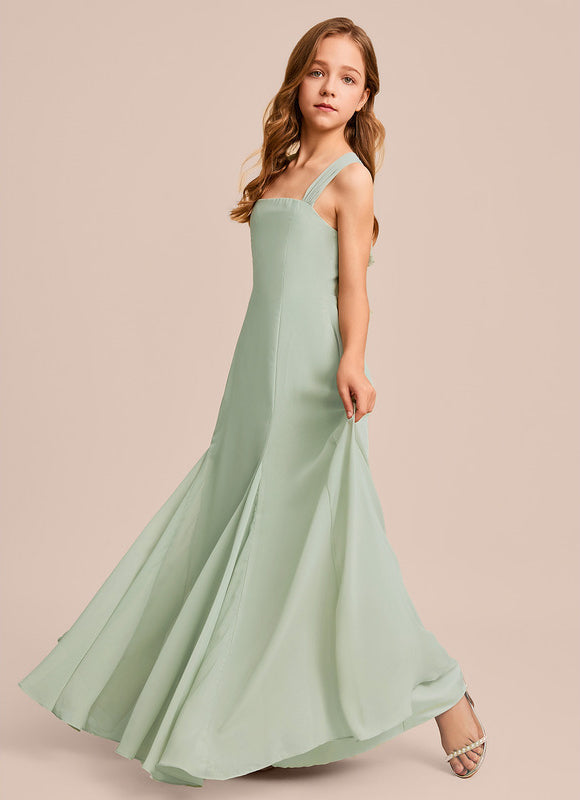 Robe Pastel Bleu Col Carré Long - gallery 3