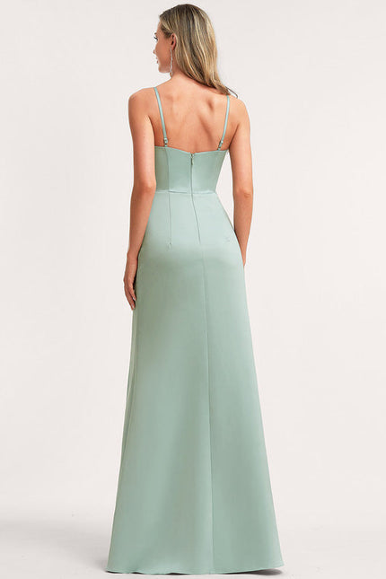 Robe Pastel Vert Menthe Ras Du Sol - gallery 4