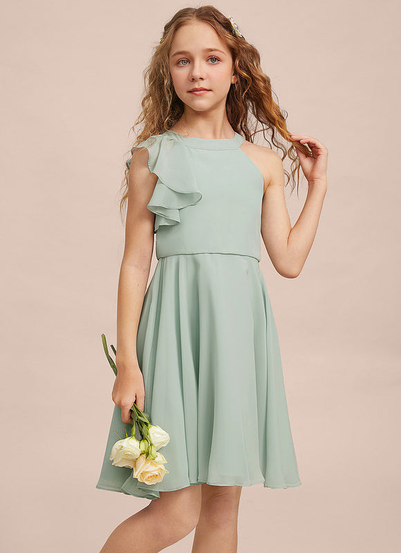 Robe Pastel Vert Menthe Trapèze Mousseline - gallery 5