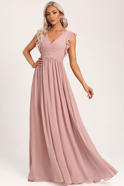 Robe Pastel Vert Poudré Demoiselle D'Honneur Élégante - gallery 5