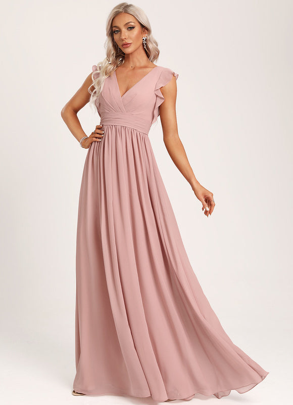 Robe Pastel Vert Poudré Demoiselle D'Honneur Élégante - gallery 5