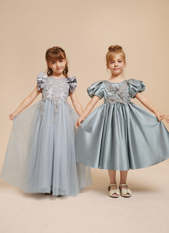 Robe Pastel Bleu Ciel Trapèze Satin - gallery 8