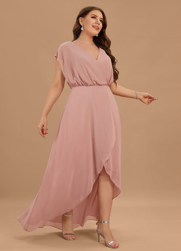 Robe Pastel Verte Col V Asymétrique - gallery 9