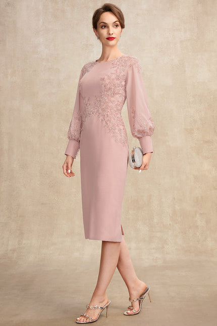 Robe Pastel Rose Fourreau Mère De La Mariée