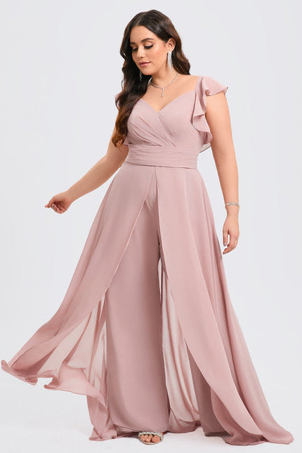 Robe Pastel Rose Demoiselle D'Honneur Volants - gallery 9