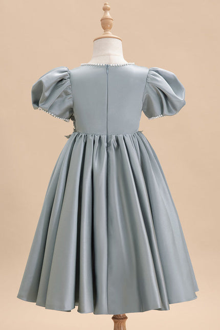 Robe Pastel Bleu Ciel Trapèze Satin - gallery 4