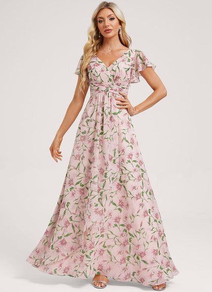 Robe Pastel Rose Demoiselle D'Honneur Élégante