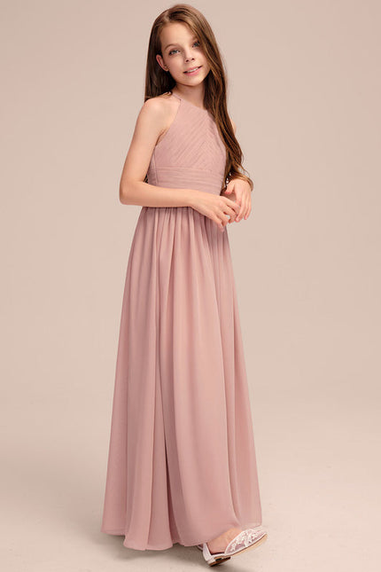 Robe Pastel Rose Demoiselle D'Honneur Trapèze - gallery 3