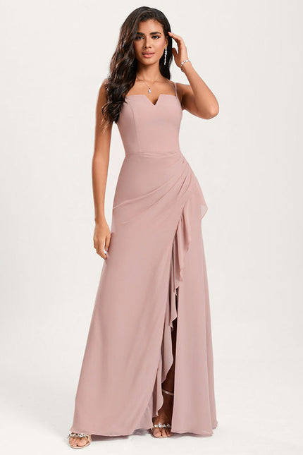 Robe Pastel Rose Sirène Col Carré