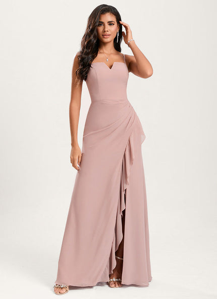 Robe Pastel Rose Sirène Col Carré