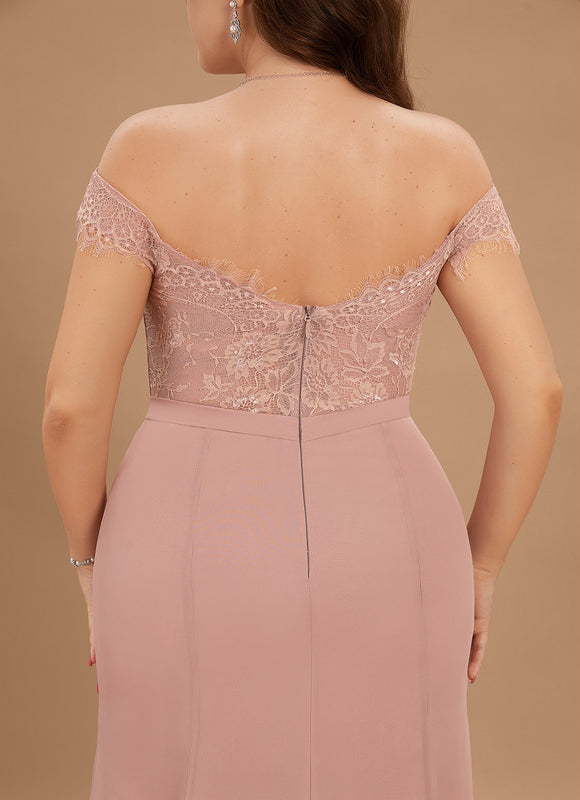 Robe Pastel Rose Sirène Dentelle Paillettes - gallery 9