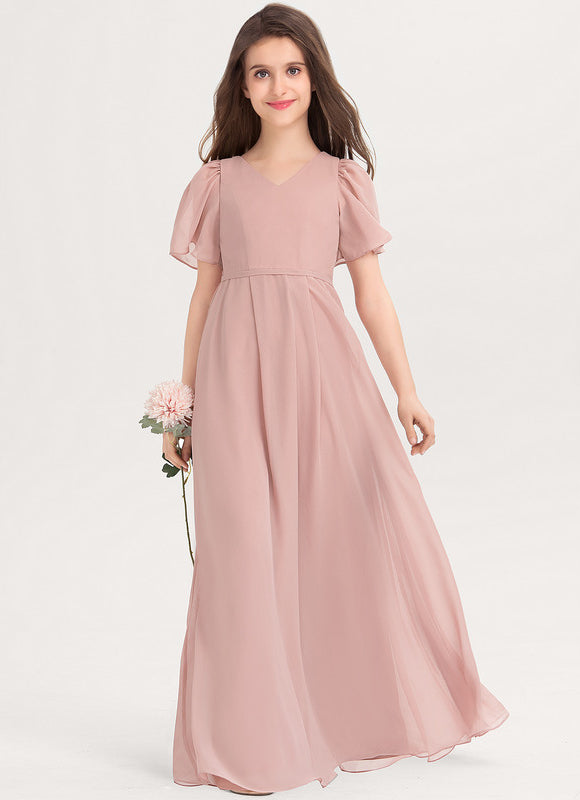 Robe Pastel Verte Col V Longueur Maxi
