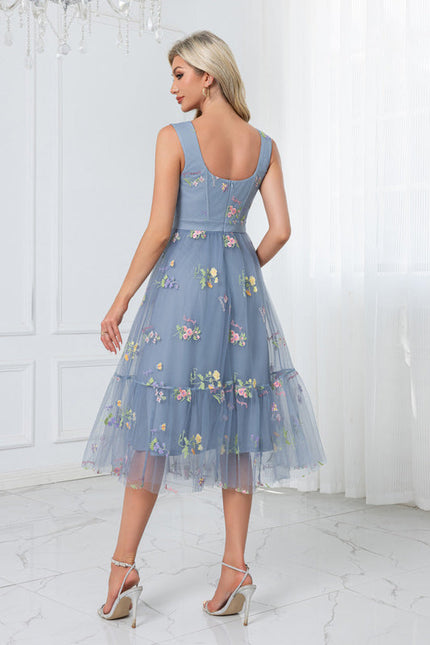 Robe Pastel Verte Col Cœur Tulle Élégante - gallery 7