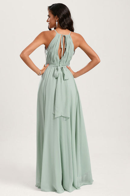 Robe Pastel Rose Trapèze Mousseline Volants - gallery 4