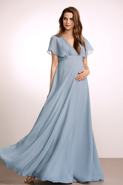 Robe Pastel Rose Demoiselle D'Honneur Volants - gallery 2