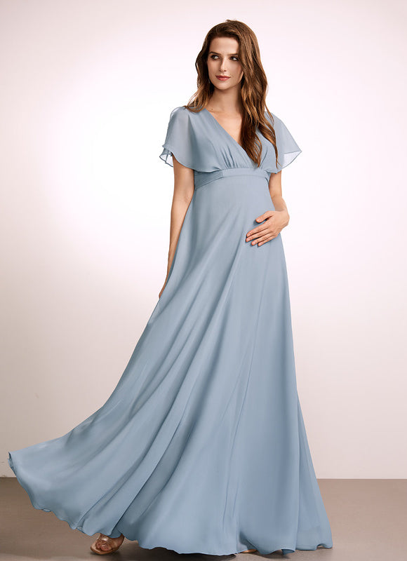 Robe Pastel Rose Demoiselle D'Honneur Volants - gallery 2