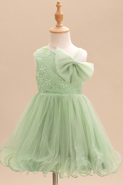Robe Pastel Verte Dentelle Tulle Fille Mariage