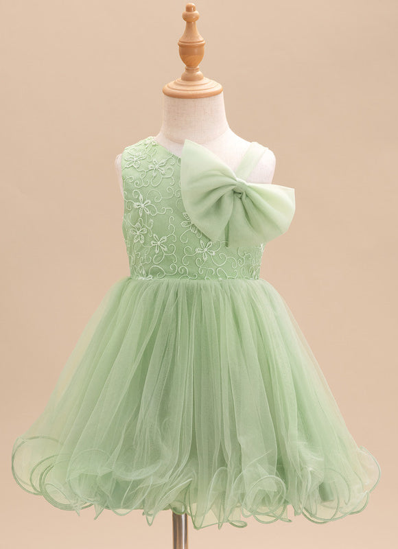 Robe Pastel Verte Dentelle Tulle Fille Mariage