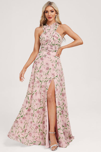Robe Pastel Rose Trapèze Décolleté Col V - gallery 8