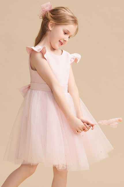 Robe Pastel Rose Tulle Avec Perles - gallery 1