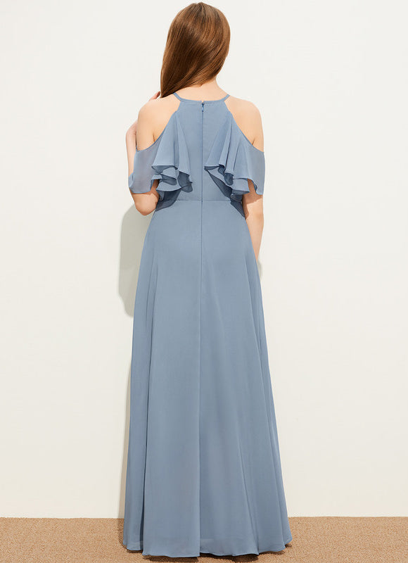 Robe Pastel Junior Rose Volants Longue - gallery 4
