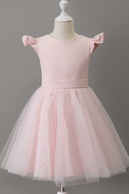 Robe Pastel Rose Tulle Avec Perles - gallery 3