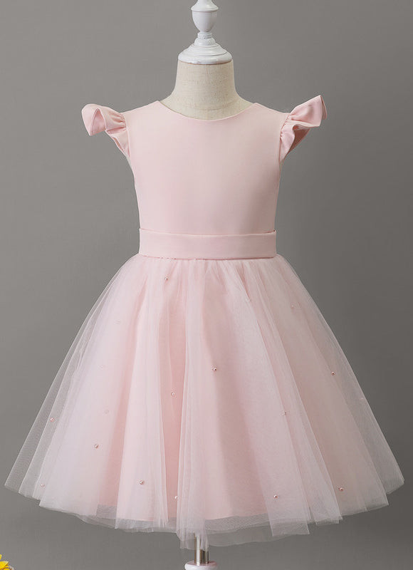 Robe Pastel Rose Tulle Avec Perles - gallery 3