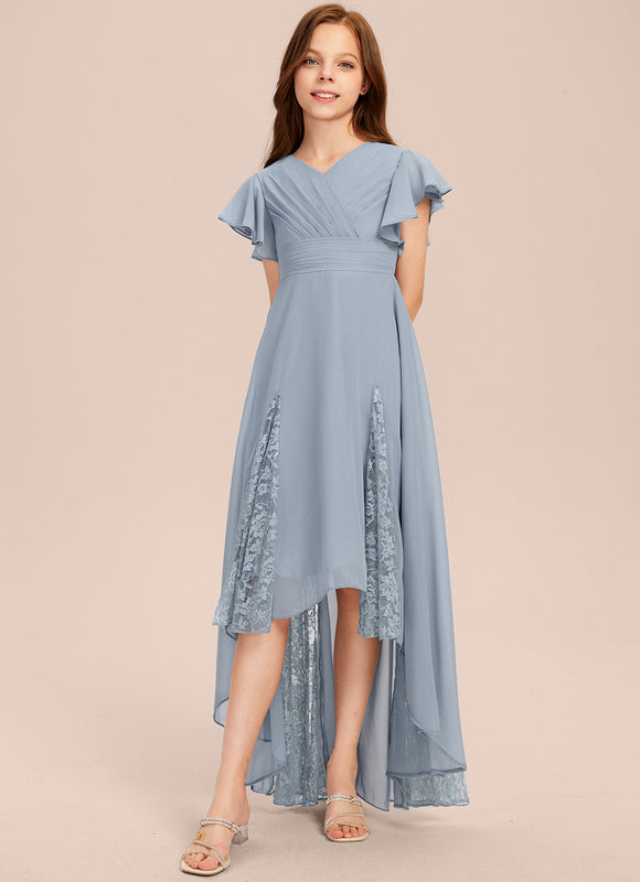 Robe Pastel Blanche Col V Asymétrique - gallery 6