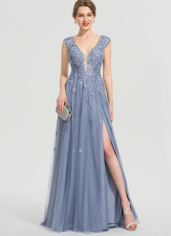Robe Pastel Dégradé Bleu Col V Élégant