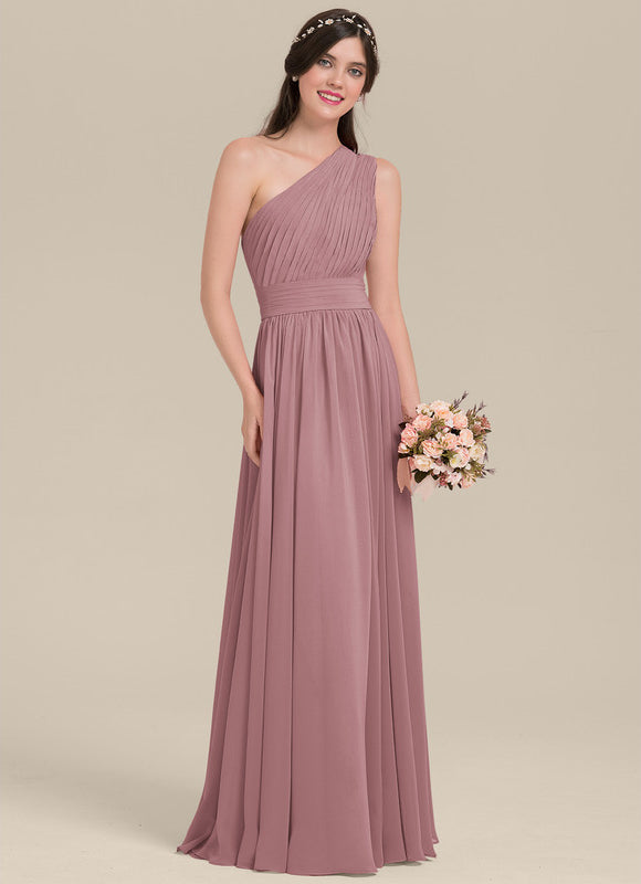 Robe Pastel Bleu Décolleté Asymétrique Longue - gallery 3