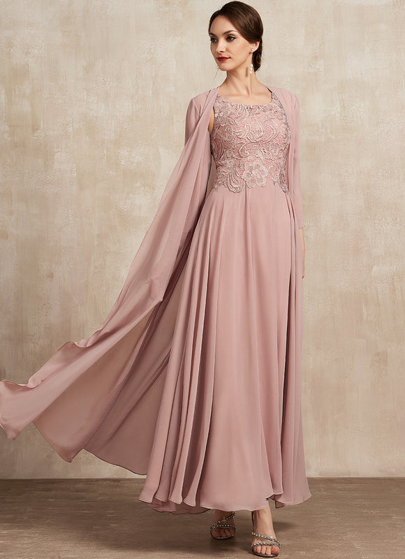 Robe Pastel Rose Traîne Long Dentelle
