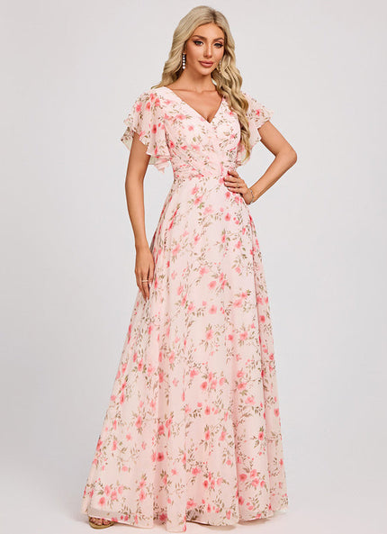 Robe Pastel Rose Demoiselle D'Honneur Élégante