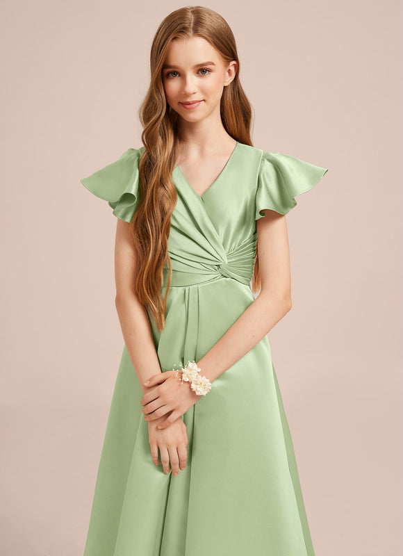 Robe Pastel Bleu Col V Asymétrique - gallery 3
