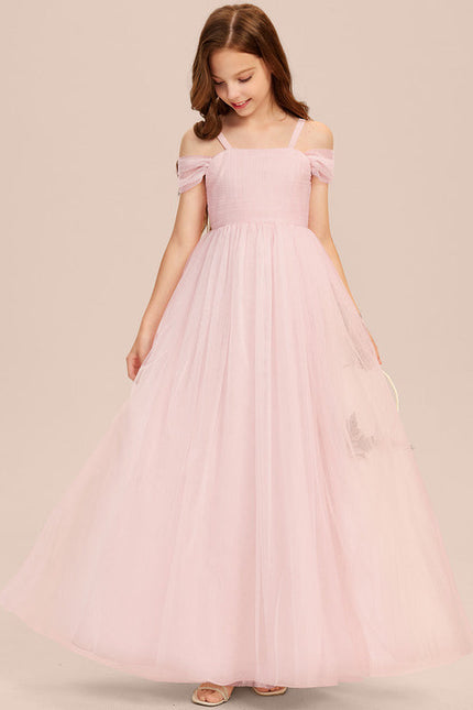 Robe Pastel Rose Décolleté Épaules Tulle - gallery 6