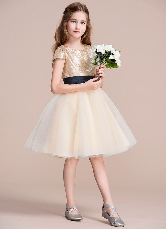 Robe Pastel Crème Trapèze Mariage Fille - gallery 1