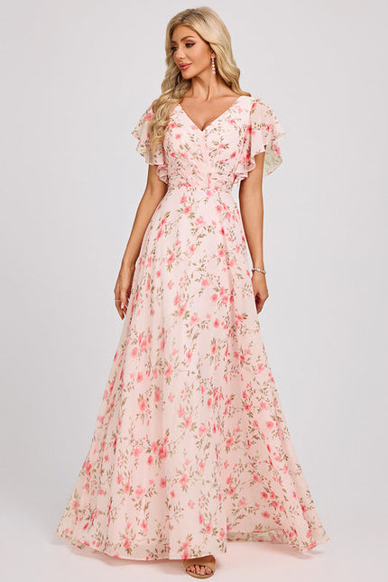 Robe Pastel Rose Demoiselle D'Honneur Élégante - gallery 1