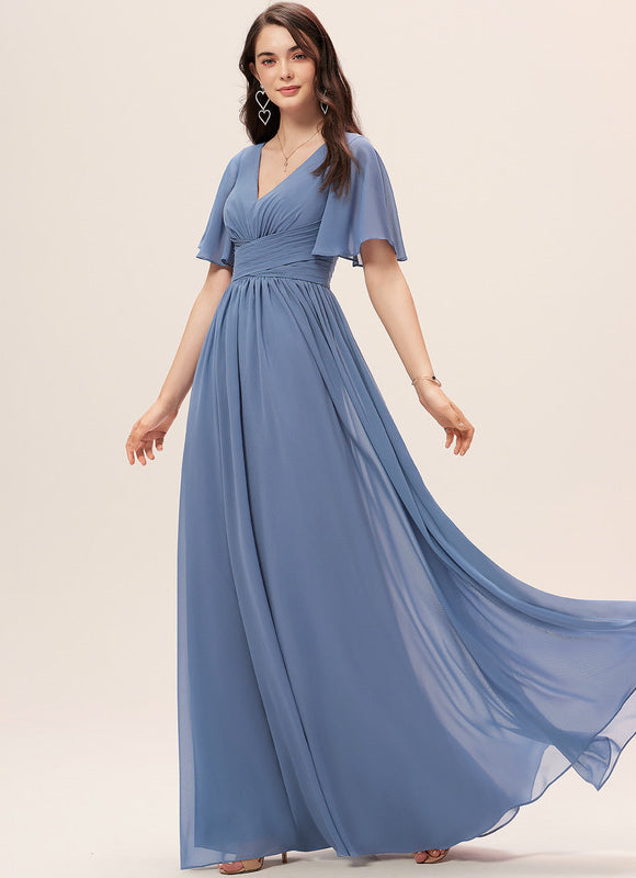 Robe Pastel Rose Demoiselle D'Honneur Élégante - gallery 2