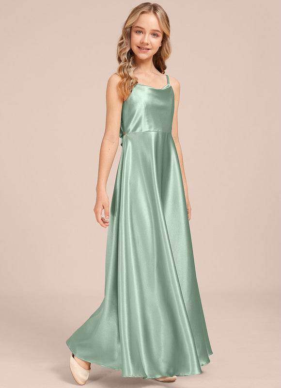 Robe Pastel Vert Satin Démoiiselle D'Honneur - gallery 5