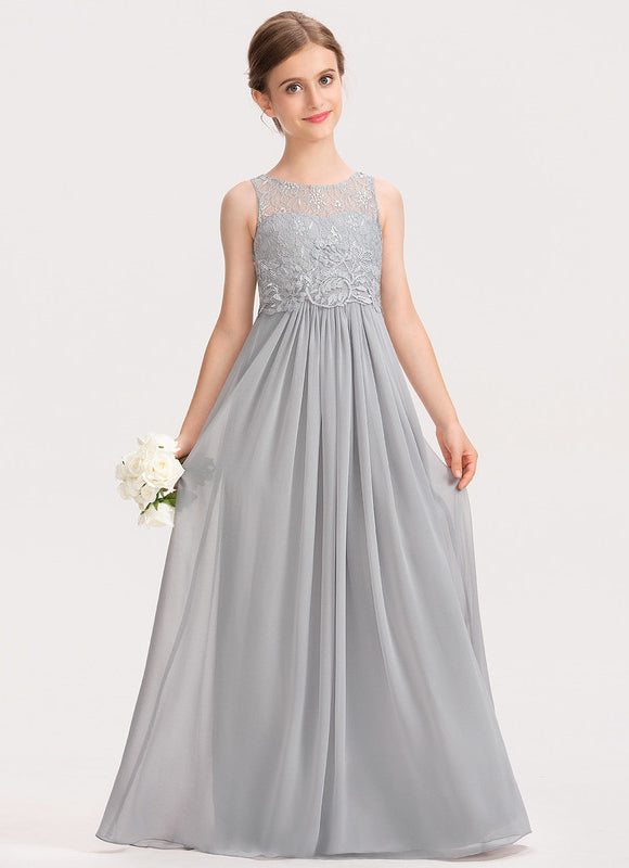 Robe Pastel Rose Demoiselle D'Honneur Col Rond