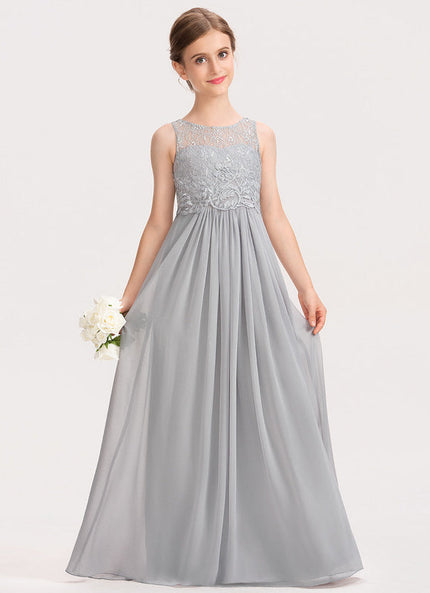 Robe Pastel Rose Demoiselle D'Honneur Col Rond
