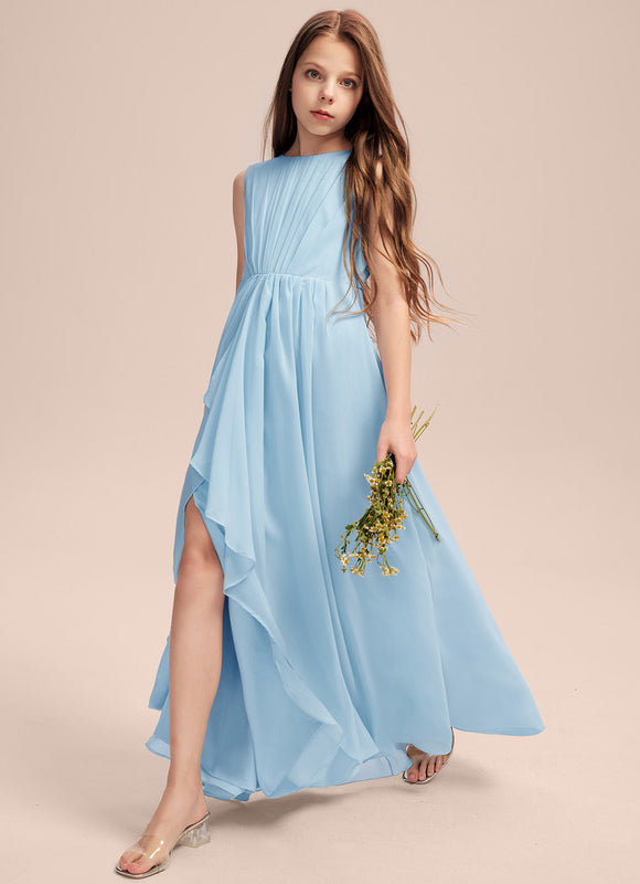 Robe Pastel Rose Demoiselle D'Honneur Volants - gallery 5