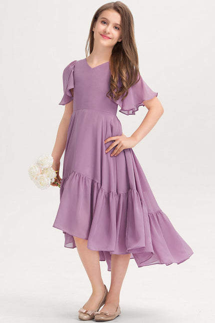 Robe Pastel Verte Trapèze Col V Junior - gallery 1